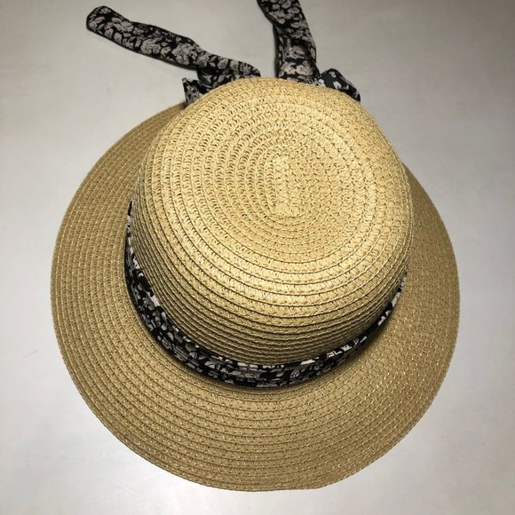 Beach Sun Hat Floral Ribbon Church Bow Women's Packable Cloche Paper SPF50 - Picture 2 of 13